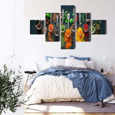 Ljuddämpande tavla - Herbs and spices on spoons