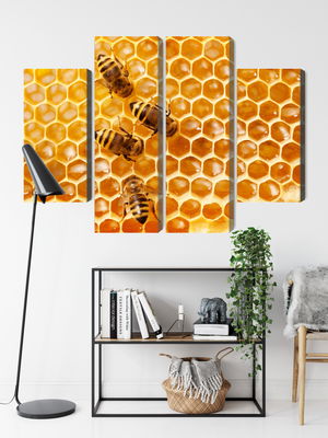 Ljuddämpande tavla - Bees on the honeycomb