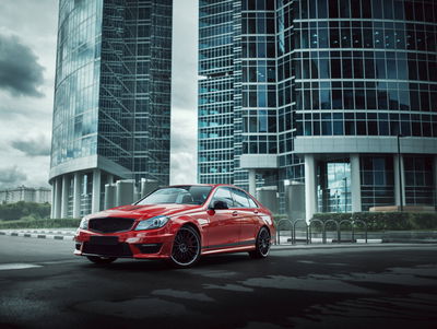 Ljuddämpande tavla - Red car on a background