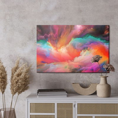 Ljuddämpande tavla - Abstract colorful swirls