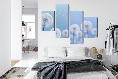 Ljuddämpande tavla - Dandelions on a blue