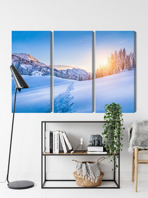 Ljuddämpande tavla - The alps at winter time 3d