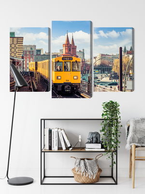 Ljuddämpande tavla - Yellow train in berlin