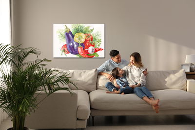 Ljuddämpande tavla - Vegetables painted