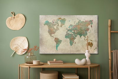 Ljuddämpande tavla - Vintage world map