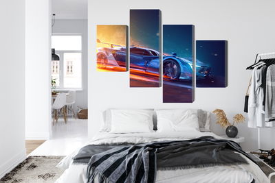 Ljuddämpande tavla - 3d futuristic sports car