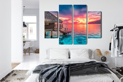 Ljuddämpande tavla - Sunset over the south pacific