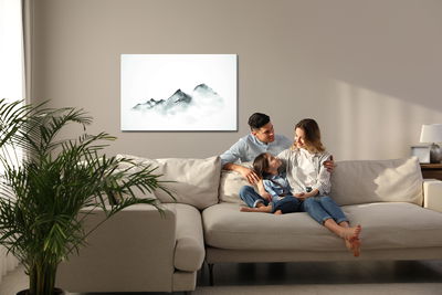 Ljuddämpande tavla - Mountains painted