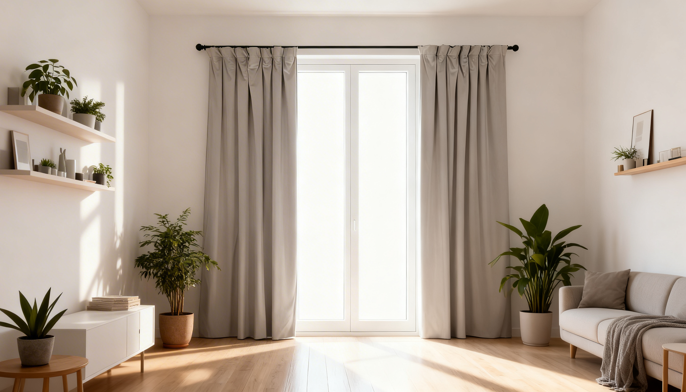 Ljudabsorbera med gardiner i kontor