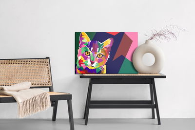 Ljuddämpande tavla - Colorful graphic cat