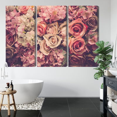 Ljuddämpande tavla - Delicate colorful 3d flowers