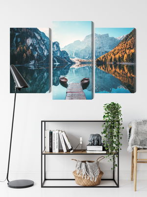 Ljuddämpande tavla - Lake braies in the italian