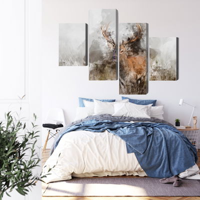 Ljuddämpande tavla - A deer painted with 3d