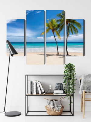 Ljuddämpande tavla - Caribbean beach 3d