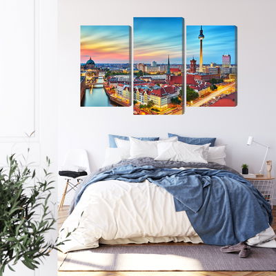 Ljuddämpande tavla - Colorful sky and berlin