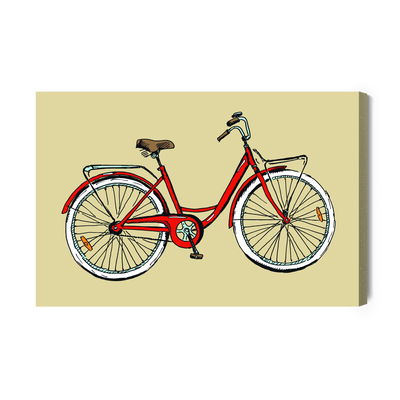 Ljuddämpande tavla - Drawn bicycle in retro style