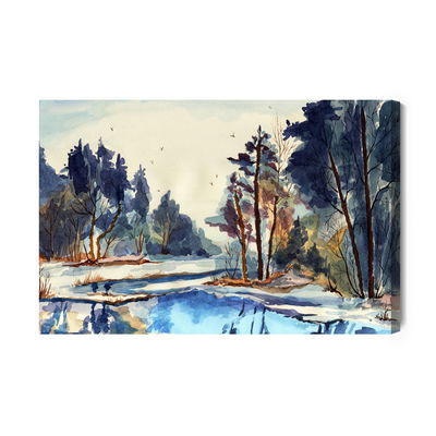 Ljuddämpande tavla - A winter landscape as if