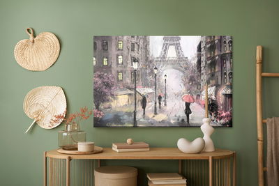 Ljuddämpande tavla - A Parisian street in pastel