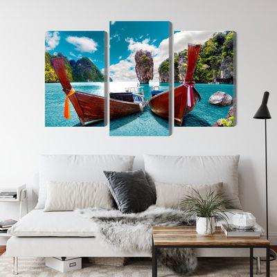 Ljuddämpande tavla - Boats at the andaman sea