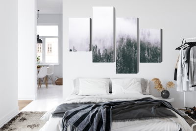 Ljuddämpande tavla - A forest shrouded in fog