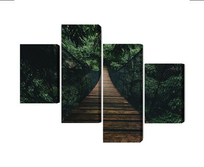 Ljuddämpande tavla - Wooden suspension bridge