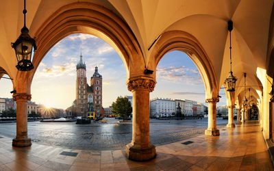 Ljuddämpande tavla - View of Kraków at sunset