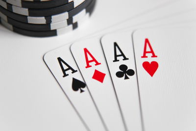 Ljuddämpande tavla - Four aces to play poker