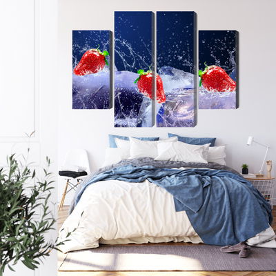 Ljuddämpande tavla - Strawberries on ice