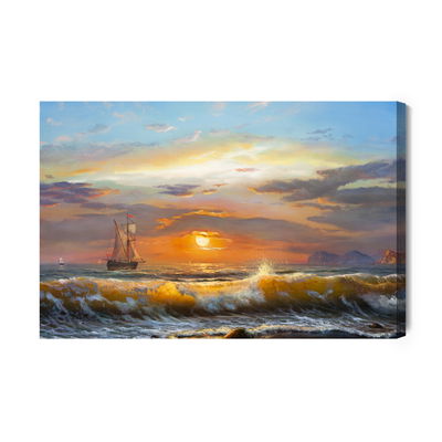 Ljuddämpande tavla - Sailboats in the sea