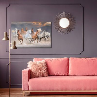 Ljuddämpande tavla - Horses in the desert