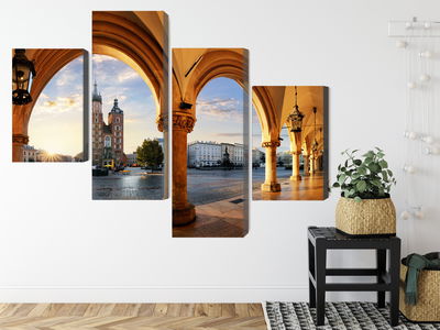 Ljuddämpande tavla - View of Kraków at sunset