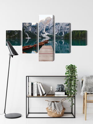 Ljuddämpande tavla - Lake braies in Italy