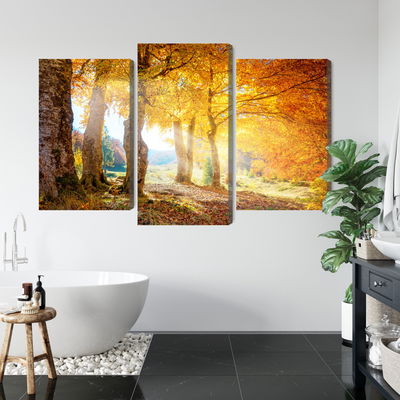 Ljuddämpande tavla - Sunny autumn forest