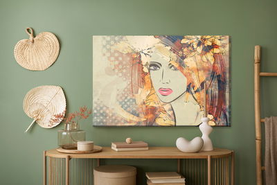 Ljuddämpande tavla - Art sketching beautiful girl