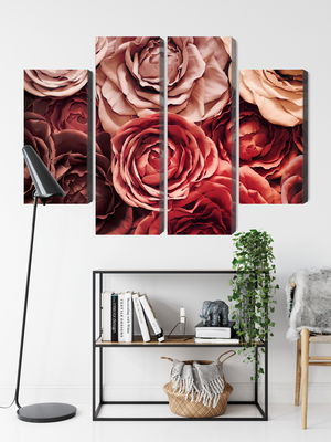 Ljuddämpande tavla - Colorful flowers close up 3d