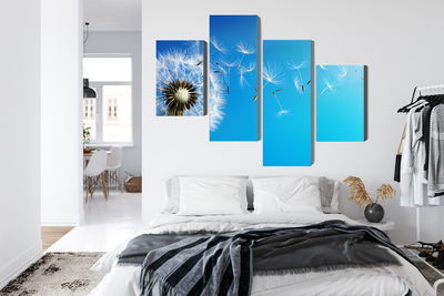 Ljuddämpande tavla - Dandelion with flying seeds