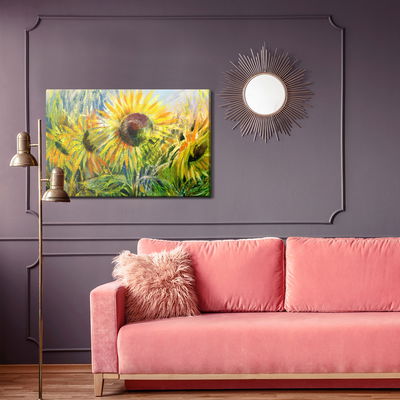 Ljuddämpande tavla - Sunflowers as drawn