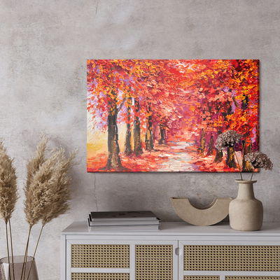 Ljuddämpande tavla - Autumn forest in warm colors