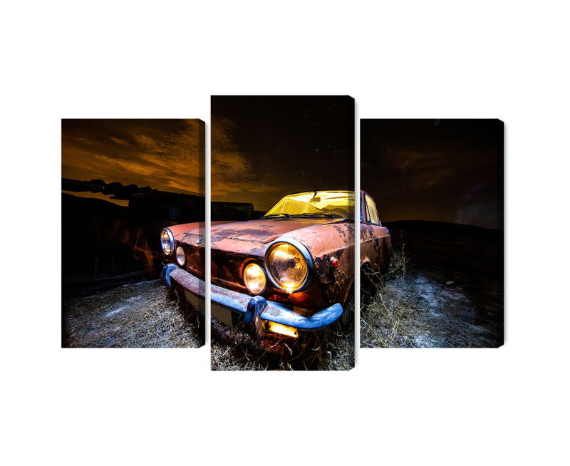 Ljuddämpande tavla - Old abandoned car 3d