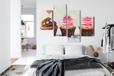 Ljuddämpande tavla - Cupcakes with cream