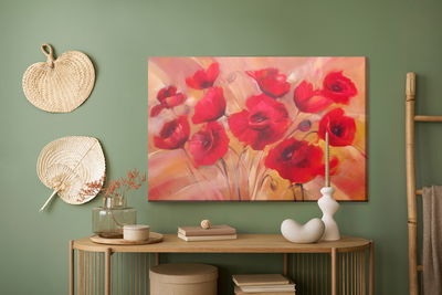 Ljuddämpande tavla - Red poppies like painted