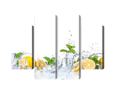 Ljuddämpande tavla - Mint leaves with lemons