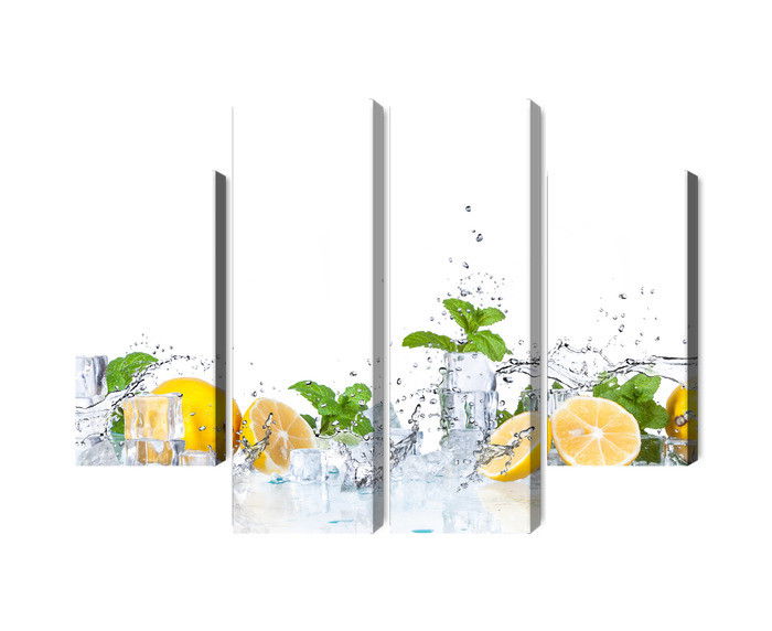 Ljuddämpande tavla - Mint leaves with lemons