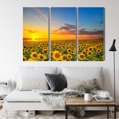 Ljuddämpande tavla - Sunset over a 3d sunflower