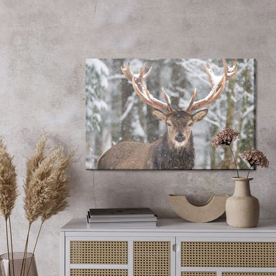 Ljuddämpande tavla - Deer in the winter forest