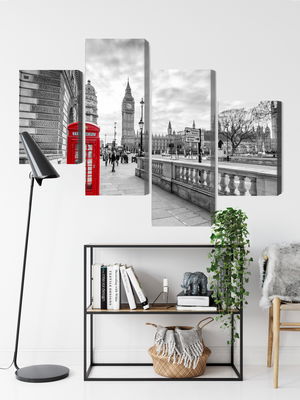 Ljuddämpande tavla - Red London telephone booth 3d