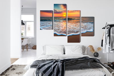 Ljuddämpande tavla - Sunset on the sea 3d