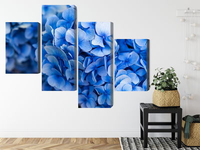 Ljuddämpande tavla - Blue hydrangea flowers close