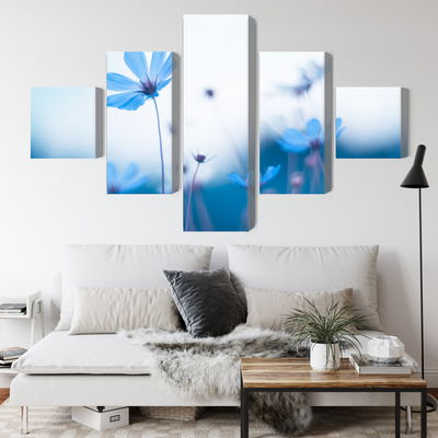 Ljuddämpande tavla - Delicate blue flowers