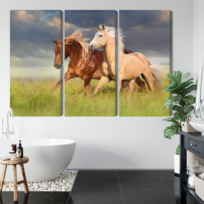 Ljuddämpande tavla - Horses galloping in a 3d